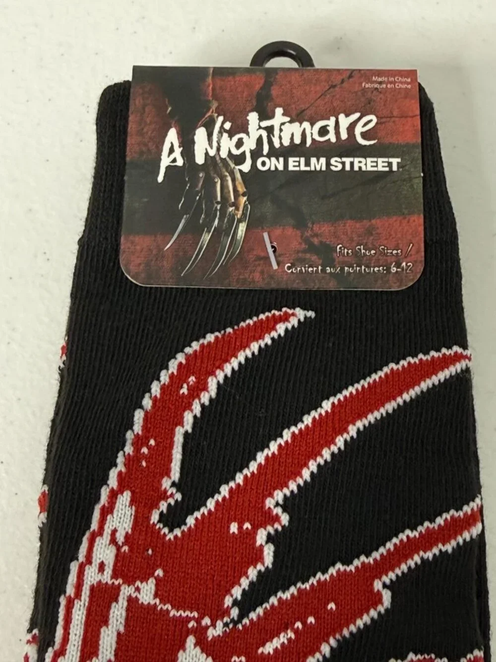 Nightmare on Elm Street Freddy Krueger Crew Socks New